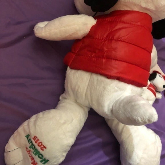 2015 Macy's Holiday Peanut's Snoopy Plush Stuffed Animal W/Sister Belle Clip 19” - Picture 8 of 12